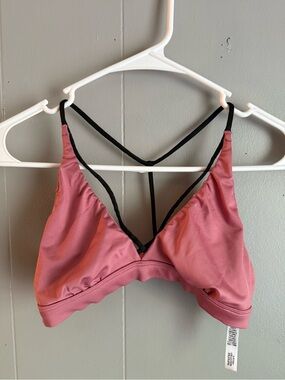 Victoria's Secret Pink Rose Wireless Bralette with Black Straps